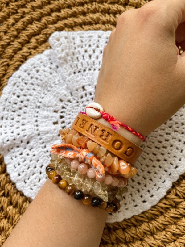 Bracelet coquillage - coquillage - lithothérapie - bohème - hippie