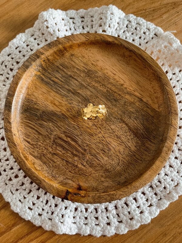 Bague - bague acier inoxydable - bague fleurs - bague Flowers - style hippie - hippie - bijoux hippie - bohème
