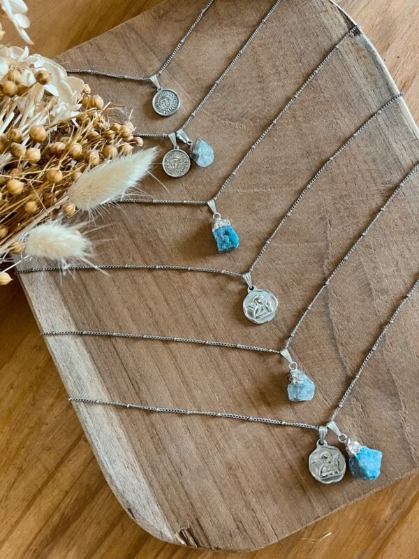 Collier - collier apatite bleue - apatite bleue - bijoux pierre naturelle - bijoux lithothérapie - pierre naturelle - lithothérapie - vertus des pierres - style hippie - bohème - hippie