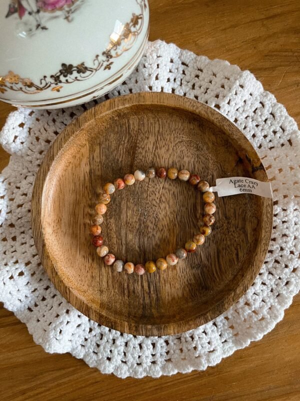 Bracelet agate lace - bracelet boule - bracelet boule agate crazy lace - agate crazy lace - agate - pierre naturelle - pierre agate - pierre naturelle agate - bracelet pierre - bracelet lithothérapie - lithothérapie - vertus des pierres - bienfaits des pierres - hippie - spirituel - spiritualité - bijoux spirituels