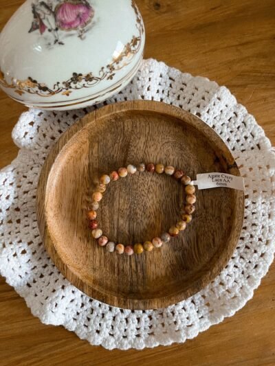 Bracelet agate lace - bracelet boule - bracelet boule agate crazy lace - agate crazy lace - agate - pierre naturelle - pierre agate - pierre naturelle agate - bracelet pierre - bracelet lithothérapie - lithothérapie - vertus des pierres - bienfaits des pierres - hippie - spirituel - spiritualité - bijoux spirituels