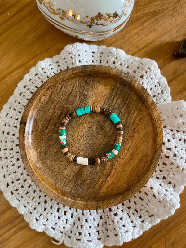 Bracelet surfeur - perle heishi - perle de coco - bracelet perle de coco - bracelet hippie - bracelet surf - surf - surfeur - bijoux surfeur - Wild louve - Bracelet océan - bracelet nature