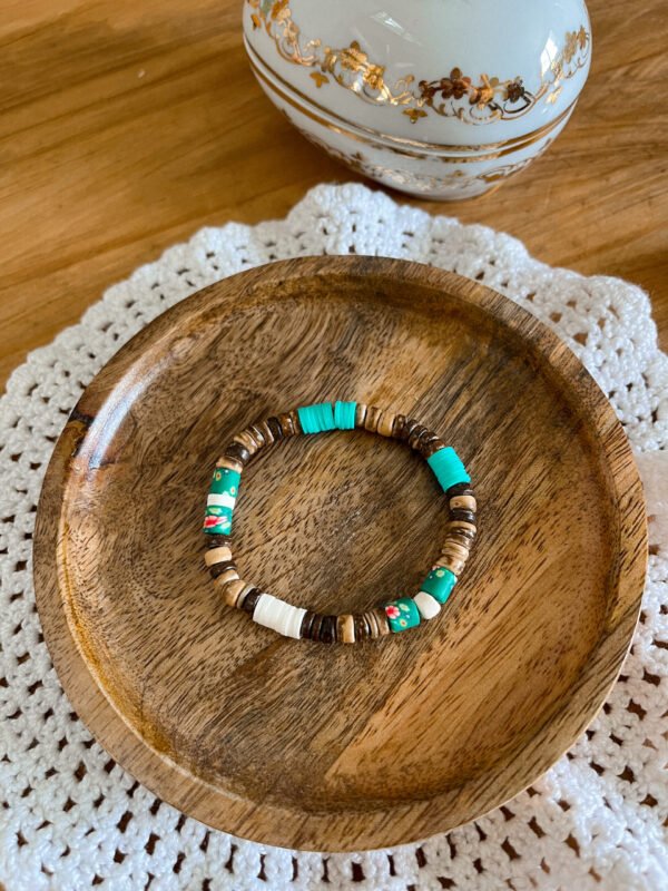 Bracelet surfeur - perle heishi - perle de coco - bracelet perle de coco - bracelet hippie - bracelet surf - surf - surfeur - bijoux surfeur - Wild louve - Bracelet océan - bracelet nature