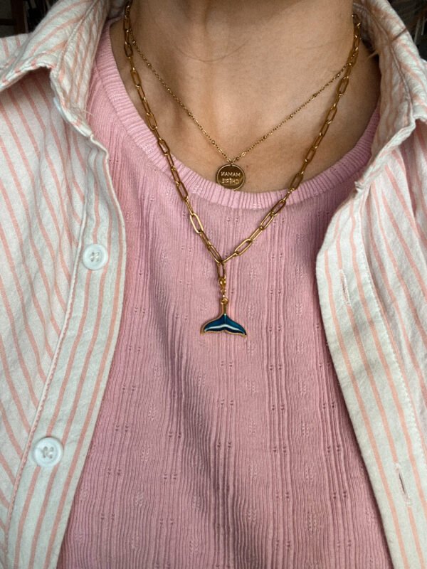 Collier baleine - baleine - queue de baleine - nageoire - bijou océan - collier océan