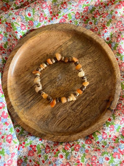 Bracelet aventurine orange - Bracelet surfeur - perle naturelle - perle de coco - bracelet perle de coco - bracelet hippie - bracelet surf - surf - surfeur - bijoux surfeur - Wild louve - bracelet nature - bracelet ancrage