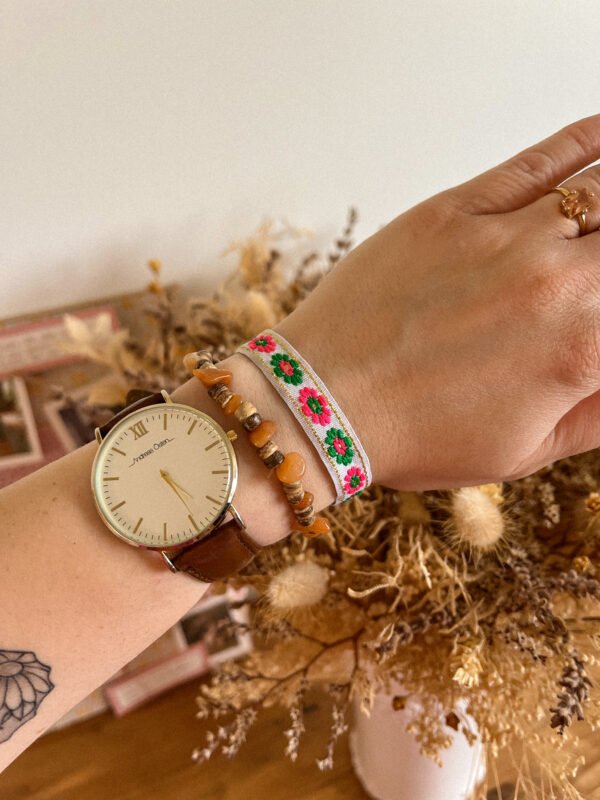 Bracelet aventurine orange - Bracelet surfeur - perle naturelle - perle de coco - bracelet perle de coco - bracelet hippie - bracelet surf - surf - surfeur - bijoux surfeur - Wild louve - bracelet nature - bracelet ancrage