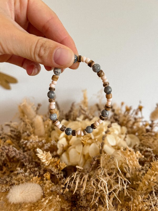 Bracelet agate crazy lace grise 6mm – Image 2