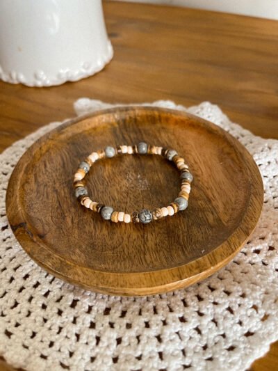 Agate crazy - agate crazy lace - agate - bracelet agate -pierre agate - pierre naturelle agate - Wild louve - bracelet unique - perle de coco - perle naturelle