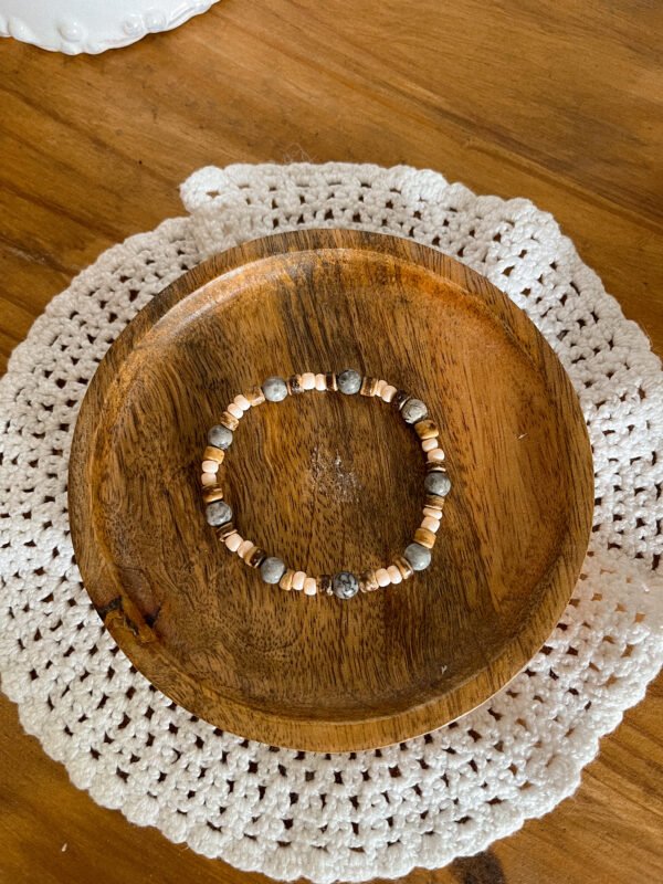 Agate crazy - agate crazy lace - agate - bracelet agate -pierre agate - pierre naturelle agate - Wild louve - bracelet unique - perle de coco - perle naturelle