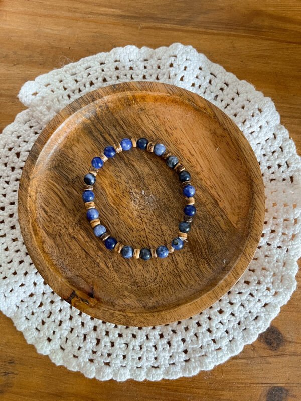Bracelet sodalite - perle de coco - pierre sodalite - bracelet tortue - sodalite naturelle - sodalite - Wild louve - pierre naturelle - hypersensible