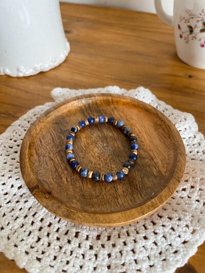 Bracelet sodalite - perle de coco - pierre sodalite - bracelet tortue - sodalite naturelle - sodalite - Wild louve - pierre naturelle - hypersensible