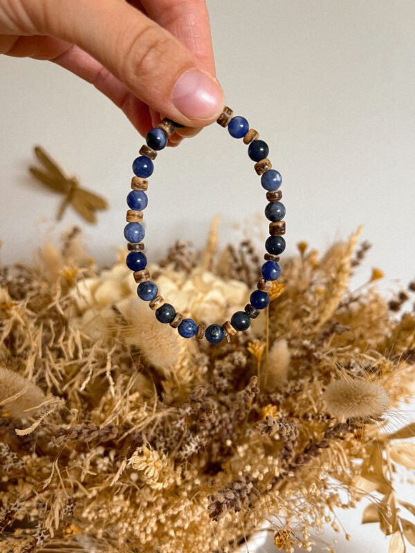 Bracelet sodalite - perle de coco - pierre sodalite - bracelet tortue - sodalite naturelle - sodalite - Wild louve - pierre naturelle - hypersensible