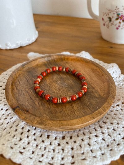 Jaspe rouge - jaspe - bracelet pierre - pierre naturelle - pierre énergétique - bracelet jaspe rouge - pierre jaspe rouge - Wild louve