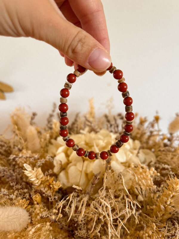 Jaspe rouge - jaspe - bracelet pierre - pierre naturelle - pierre énergétique - bracelet jaspe rouge - pierre jaspe rouge - Wild louve